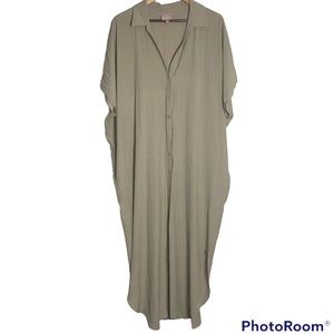 Show Me Your MuMu Buoy Button Down Dress In Neutral XL